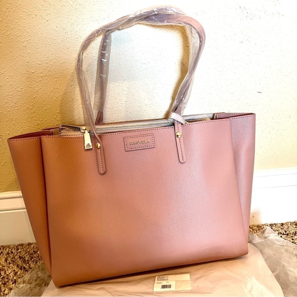 NWT Carvela Kurt Geiger Freya 2 Triple Tote Bag Blush pink with 2 wallets set - Picture 5 of 13